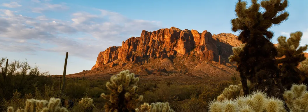 Superstition Mountains during the sunset.