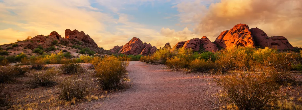 Sunset at Papago Park in Phoenix Arizona