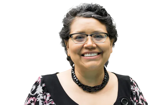 Headshot portrait of a hispanic woman smiling
